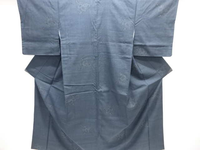 小槌模様織り出し本場結城紬100亀甲着物(石下)